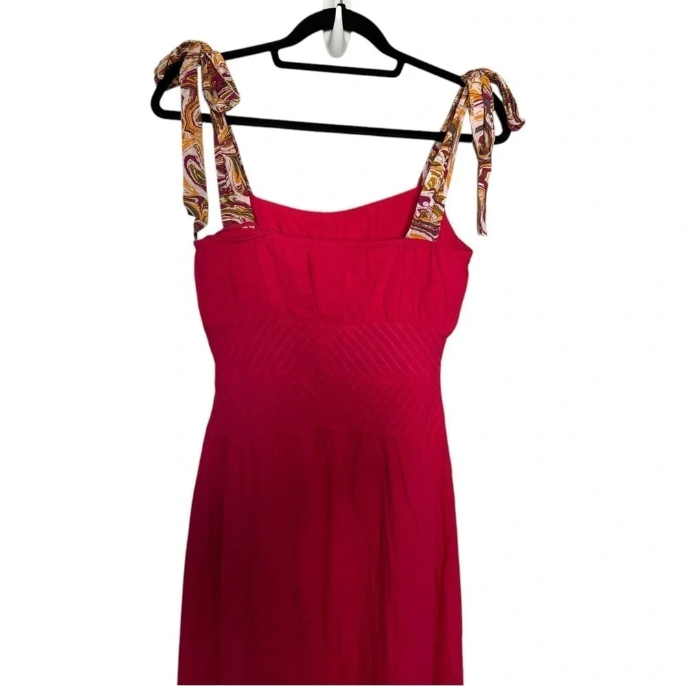 FREE PEOPLE Womens Pink Sleeveless Square Neck Maxi Dress
